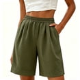 thumbnail image 2 of NTACZA With Pockets Gym Shorts Women High Elastic Waist Bermuda Wide Leg Relaxed Fit Vacation Walking For Beach Casual Shorts For Women 2026, 2 of 5