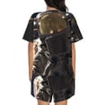 thumbnail image 6 of Balery Astronaut Pattern Womens Pajama Sets 2 Piece Soft Short Sleeve Top and Shorts Sleepwear Round Neck Pjs Lounge Set with Pockets-XX-Large, 6 of 7
