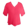 thumbnail image 4 of Womens Short Sleeve Tunic Tops Casual Lightweight Mesh Knit Top For Semi Sheer Workout Tee For Activewear Carnival Tunics Trendy Clothing, 4 of 5