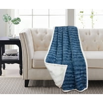 Madeline Sherpa Throw Indigo