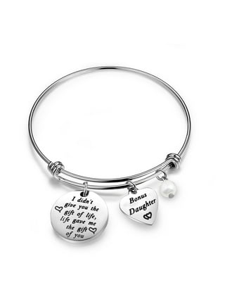 Ludlz Heart Initial Bracelets for Women Gifts - Engraved A Letters Initial Charms Bracelet Stainless Steel Bracelet Birthday Jewelry Gift for Women