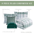 thumbnail image 3 of Elegant Comfort 8-Piece Lodge Plaid Reversible Comforter Set - All Season Bed in a Bag, 4-Piece Sheet Set Featuring Smart Pockets, Matching Shams and Decorative Pillow, Twin/Twin XL, Sage, 3 of 5