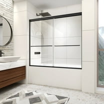 56-60" W x 58" H Double Sliding Framed Shower Door, with SGCC Tempered Glass, Matte Black Finish, ACE