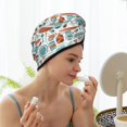 thumbnail image 3 of Yiaed Cute Tableware Print Hair Cap with Button,Coral Fleece Hair Towel Wrap for Women Wet Hair,Quick Dry Turban for Wet Hair Long Thick Hair, 3 of 5