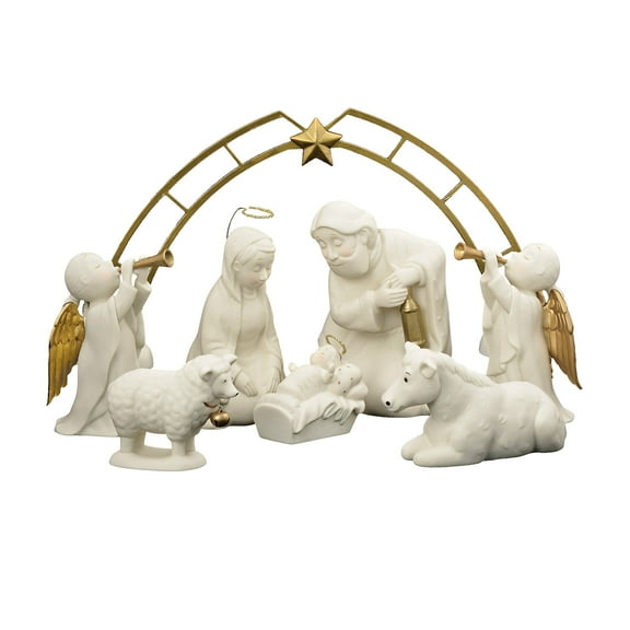 Enesco Holy Night Nativity Set / 8 Porcelain Dept 56 4054881