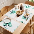 thumbnail image 5 of Green Tulip Placemats Set of 4 Modern Elegant Farmhouse Botanical Floral Place Mats Indoor Wipeable Table Mats Washable Cloth Dining Table Placemats for Kitchen Holiday Party Home Decor 13x19 Inch, 5 of 9