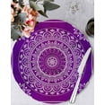 thumbnail image 2 of Round Placemats Set of 4 Purple Boho Place Mats Washable Woven Placemat Gorgeous Bohemian Flower Circle Braided Table Mat for Kitchen Dining Table Party Home Decor 15 Inch, 2 of 8