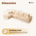 thumbnail image 6 of BIGSYY 138" Boneless Couch with Deep Seat, Modular Sectional Sofa, Cloud Sectional Couch for Living Room, No Assembly Required, Corduroy, 4 Seater L-Shape Left, Camel, 6 of 10