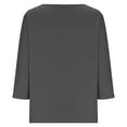 thumbnail image 3 of bnaln 3/4 Length Sleeve Womens Tops V Neck Casual Summer Tunic Tops Basic Tees Blouses Dressy T-Shirts Solid Color Loose Fit Shirts Ladies Jumpers Baggy Pullover Trendy Fall Outfits, 3 of 6