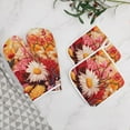 thumbnail image 5 of Shuihui Flower Heat Resistant Microwave Oven Gloves Set for BBQ Baking Grilling,Baking Gifts Cooks for Women,Housewarming Gifts for New Home, 5 of 6