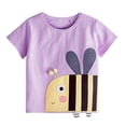 thumbnail image 3 of Valcatch Toddler Girls Short Sleeve Shirts Cartoon Cotton Shirt Tee Summer T-Shirts for Girls 2-7 Years, Pack of 2, 3 of 9