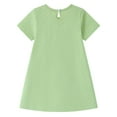 thumbnail image 2 of HILEELANG Toddler Girls Short Sleeve Dress Cotton Casual Green Dot Bunny Applique Jersey Shirt Playwear Dresses 4T, 2 of 6