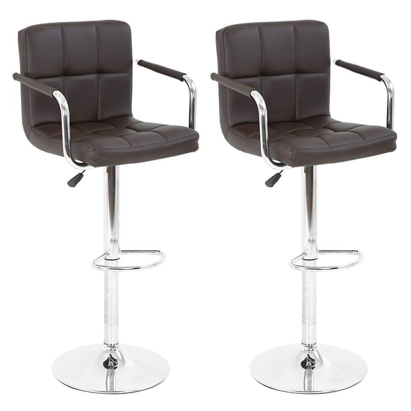Juego de 2 Banquetas Ajustables BestOffice de Cuero PU Giratorias