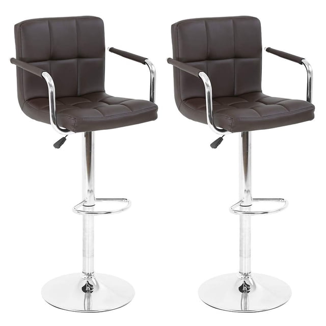 Juego de 2 Banquetas Ajustables BestOffice de Cuero PU Giratorias