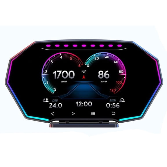 F11 Car HUD Head Up Display Digital Speedometer,OBD GPS Dual System Digital Incline Accelerometer Split Bracket 360° Rotation for Most Vehicles After 2008