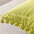 thumbnail image 3 of Decorative Throw Pillow Covers with Pom Poms Soft Particles Velvet Solid Cushion Covers 24 X 24 for Couch Bedroom Car,Set of 2,Grass Green, 3 of 8