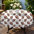 thumbnail image 4 of Football Icon Brown Pattern Round Tablecloth 70"x70", Wrinkle Resistant Wipeable Table Cover for Kitchen Dining Room Picnic Patio and Party, 4 of 6