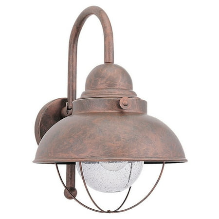 Aged Copper Outdoor Wall Light - Sea Gull Sebring Outdoor Hanging Wall Light - 15.75H in. Weathered Copper