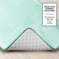thumbnail image 2 of Clara Clark Bath Mat Set \u2013 Memory Foam Bath Mat - Soft Bathroom Rug - Non Slip and Super Absorbent - Fast Drying Machine Washable Bath Mat Set of 3 - Large, Small, and Contour Sizes - Aqua, 2 of 7