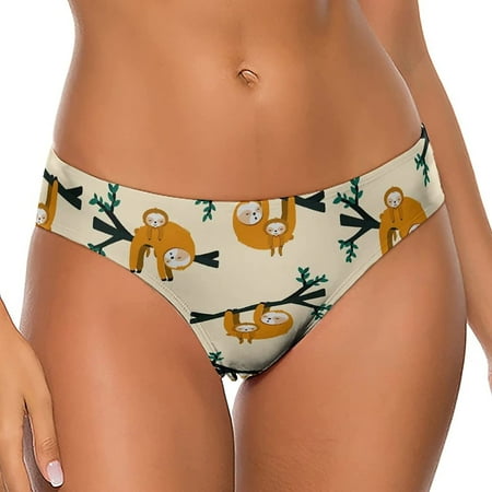 

Cute Sloth Moms and Babys Women s Thong Underwear T Back Low Waist Panties Sexy Underpants