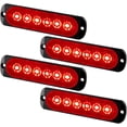 thumbnail image 1 of luces estroboscópicas de emergencia ultradelgadas de 6 LED, 12-24 V, rojas, de advertencia, universales para coche, vehículo y camión., 1 of 5