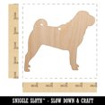 thumbnail image 2 of Shar-Pei Dog Solid Wood Holiday Christmas Tree Ornament Unfinished DIY Pre-Drilled Craft, 2 of 7