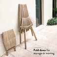 thumbnail image 5 of Open Box Melino Wooden Folding Tamarack Chair Low Patio Lounge Furniture, 5 of 7