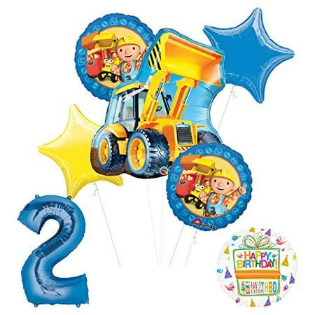 Mayflower Products Bob The Builder Construction Party Supplies 2nd Birthday Balloon Bouquet Decorations