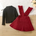 thumbnail image 5 of Sngxgn Girl's Skirt Sets Casual Fall Outfits Corduroy Skirt and Long Sleeve Rib Knit Shirt Tops Trendy 2 Piece Clothes(Red,110), 5 of 6