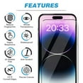 thumbnail image 2 of 2 Packs [PST] iPhone 15 Pro Screen Protector, Full Coverage Tempered Glass Screen Protector with Case Friendly & Bubble Free, 2 of 5