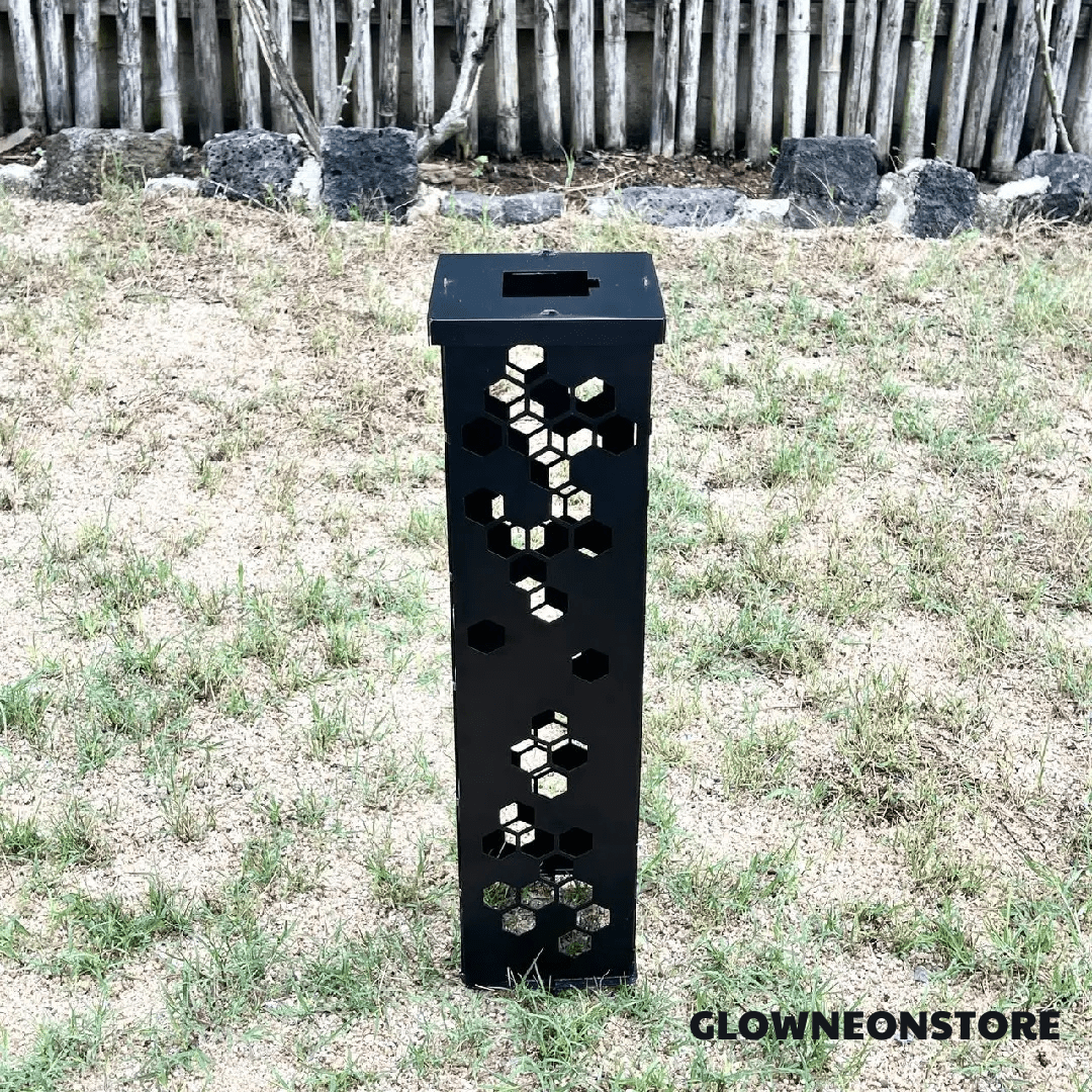 Glowneon Garden Column Beehive Steel Metal Outdoor Decor Yard Art