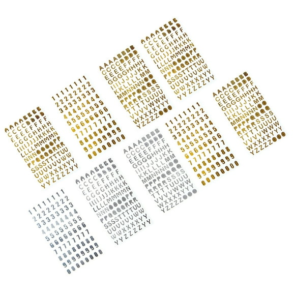 WORGEOUS 9 Sheets Stickers for Crafts Scrapbook Decals Letter Alphabet Silver
