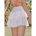 thumbnail image 2 of OYOANGLE Women's Tiered Layer High Waist Skirt Flowy Mini Skirts White S, 2 of 6