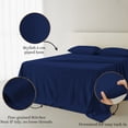 thumbnail image 4 of Amay Premium Organic Cotton Flat Sheet, 500 Thread Count Luxury Top Sheet, Cooling & Durable Bedding Sheets, Twin-XL, Navy Blue(70" x 102") 1 Piece, 4 of 7
