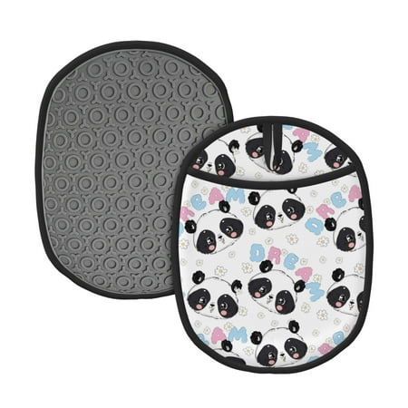 

Naloa Panda Bear1 Silicone Pot Holders Oven Mitts Heat Resistant Hot Pads Non Slip Pot Holder for Kitchen Baking and Cooking 9.4 x 7.5 Inches