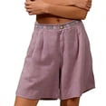 thumbnail image 6 of Hueook Bermuda Shorts for Women Loose Fit Shorts ladies Summer Loose Casual Embroidered Shorts Purple XL, 6 of 6