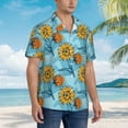 thumbnail image 5 of Balery Sunflowers Print Men's Hawaiian Shirts Short Sleeve Beach Shirt Relaxed Fit Vacation Button Down Shirts-3X-Large, 5 of 9