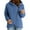 Blue, variant on Women's Casual Hooded Zip Up Jacket Lightweight Faux Sherpa Fall Spring Thin Coat M Size Orange