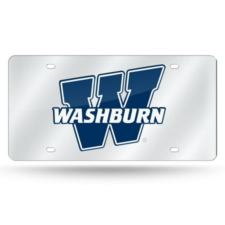 Mirrored License Plate - Washburn Ichabods NCAA Mirrored Laser Cut License Plate Laser Tag