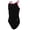 Black/Maroon, variant on HydroLast Piped Thin Strap One Piece Swimsuit, High Cut, Athletic (Women’s)
