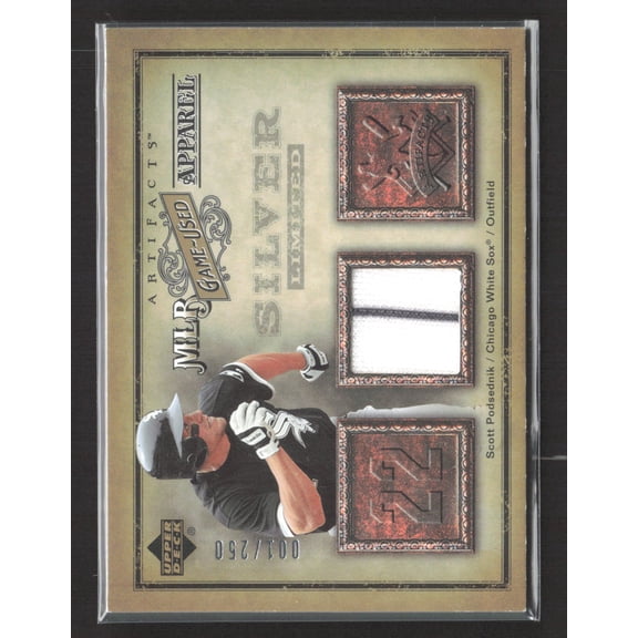 2006 Upper Deck Artifacts MLB Game-Used Jersey Silver Scott Podsednik White Sox /100 #MLB-SP Chicago White Sox MLB Baseball Trading Card
