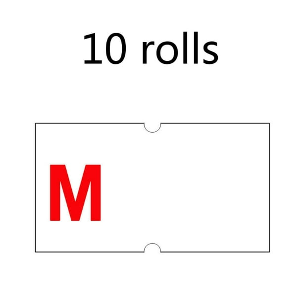 SUNRI 10 Roll Price Label Tag Single Row for Price Gun Label Sticker White Retail Shop Price Gun Label 22mm x 12 mm