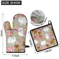 thumbnail image 6 of Pomeranian Dog and Flower Floral Kitchen Oven Mitt and Pot Holder Sets 2 Pcs for Baking, Cooking and Grilling, Heat Resistant Up To 392 °F, 6 of 7