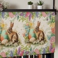 thumbnail image 5 of Easter Bunny Rod Pocket Curtain Valance, Spring Floral Blossom Easter Eggs Burlap Farmhouse Window Valance for Living Room, Bedroom, Kitchen 42"W x 12"L, 5 of 9