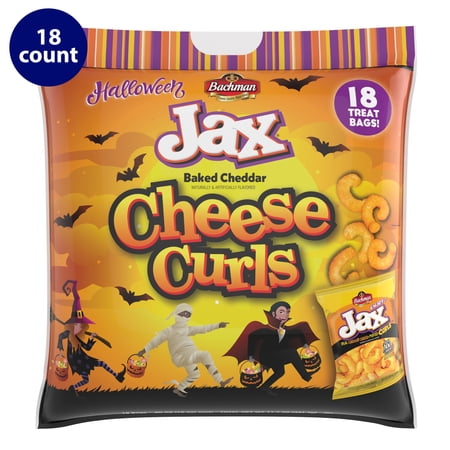 Jax Halloween Baked Cheddar Cheese Curls, Multipack, Gluten-Free, 0.65 oz, 18 Count