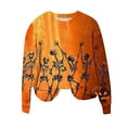 thumbnail image 5 of Womens Halloween Christmas Crewneck Sweatshirts Fall Winter Long Sleeve Pullover Tops Novelty Graphic Oversized Shirts, 5 of 5