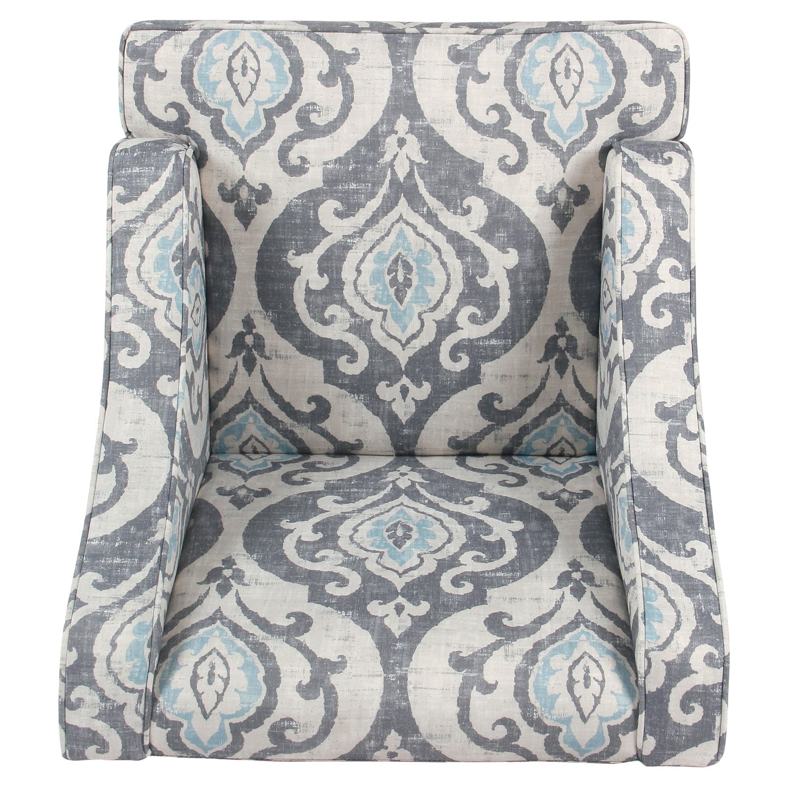 HomePop Classic Swoop Accent Chair - Blue and White Damask