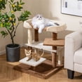 thumbnail image 2 of imerelez 28 inch 2-in-1 Cat Stairs and Tree, 4-Tier Platform with Sisal Scratching Posts, Gray Pet Steps for Small & Senior Cats, Helps Reach Beds & Couches, Supports 33 lbs, 2 of 9