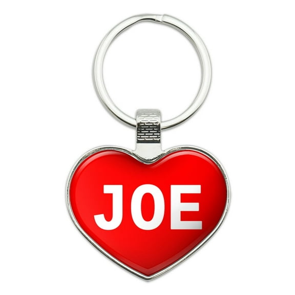 Joe I Love Name Heart Metal Key Chain