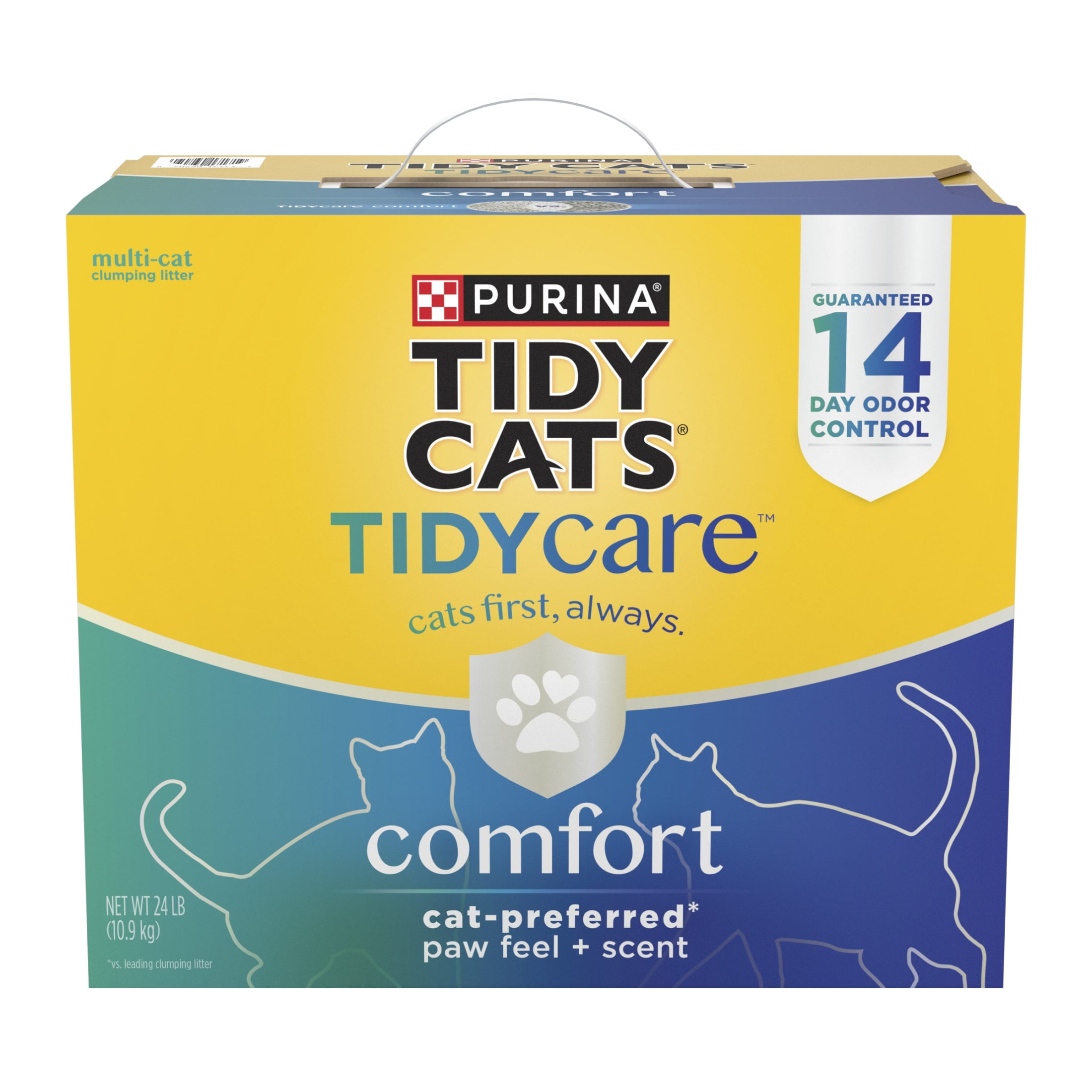 (3 pack) Purina Tidy Cats Tidy Care Comfort Cat Litter, Lemongrass Scent, 24 lb Box